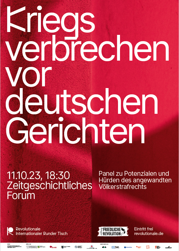 Plakatmotiv zur gemeinsamen Veranstaltung der REVOLUTIONALE und der Stiftung Forum Recht. Gestaltung: REVOLUTIONALE