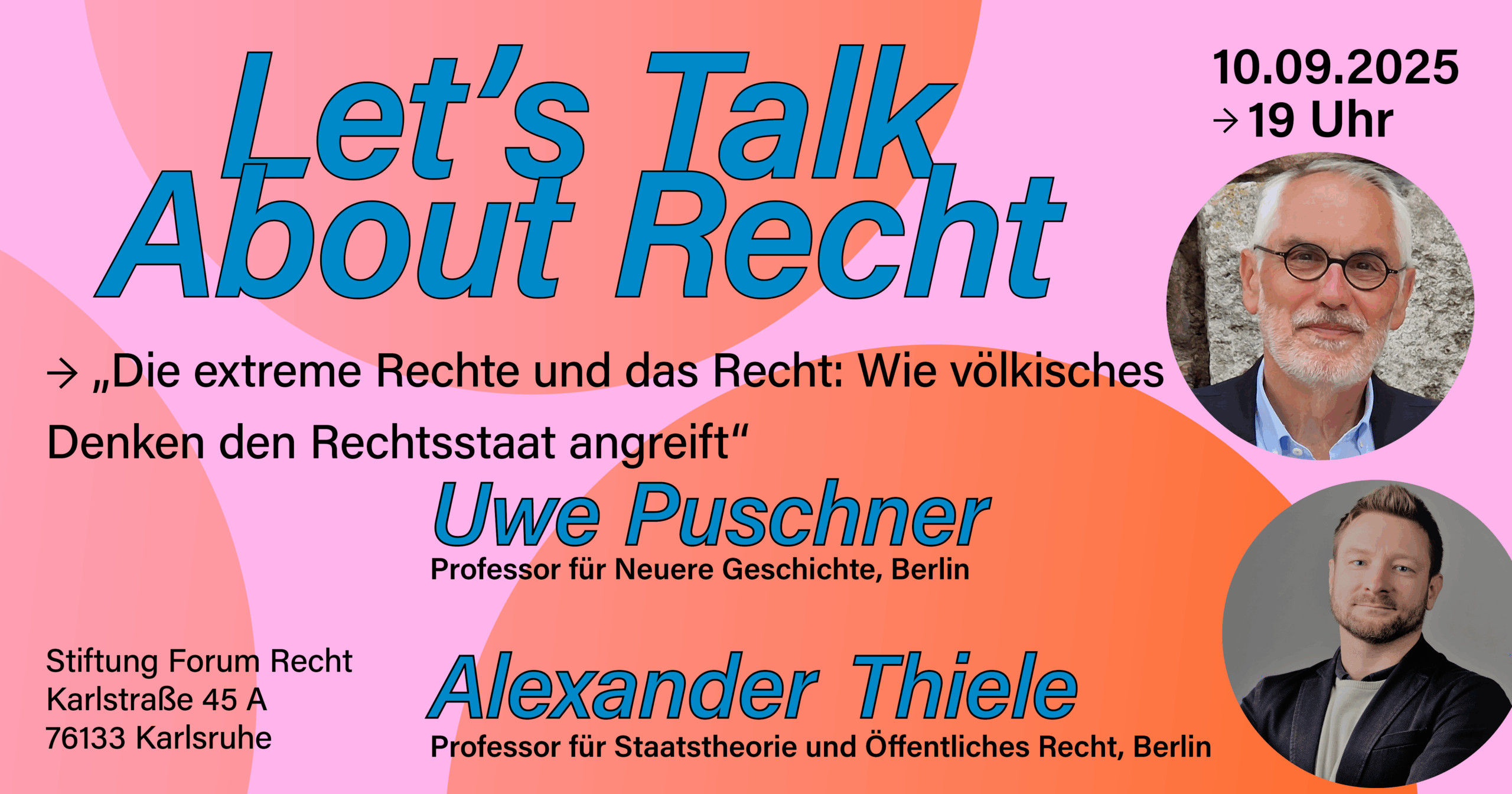 Ankündigungsflyer für die Veranstaltung mit relevanten Infos.